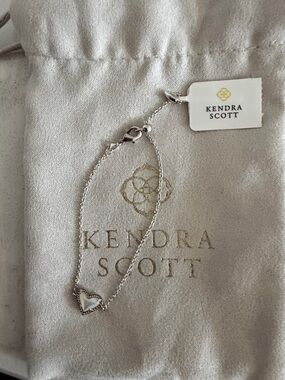 Kendra Scott Silver Ivory mother of pearl Ari Heart Bracelet